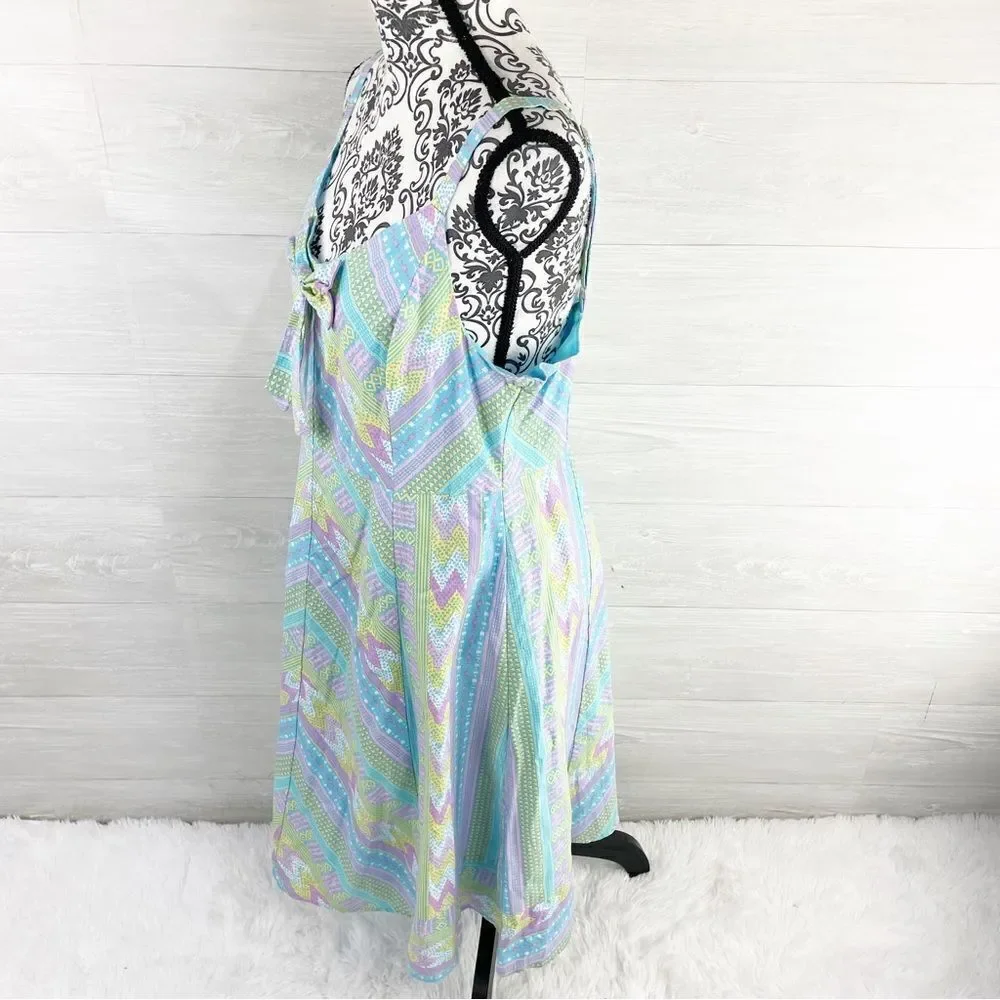 ModCloth Yours To Adore Geometric Pastel Fit And Flare Dress - Picture 8 of 11